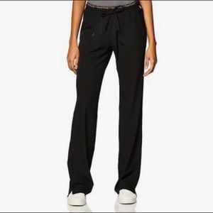 heartsoul Women's 4-Pocket Heart Breaker Drawstring Scrub Pants- Black- Sz XS